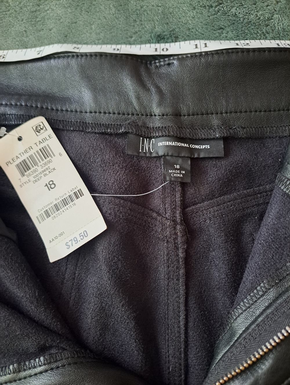 I'N'C INTERNATIONAL CONCEPTS IBlack Faux Leather Skinny Pants - Picture 4 of 10